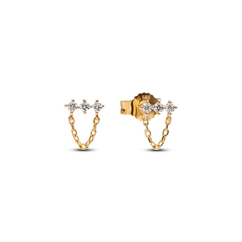 Pandora Era Lab-Grown Diamond Trio Chain Stud Earrings 253720C01 253720 — Foto 1 von 1