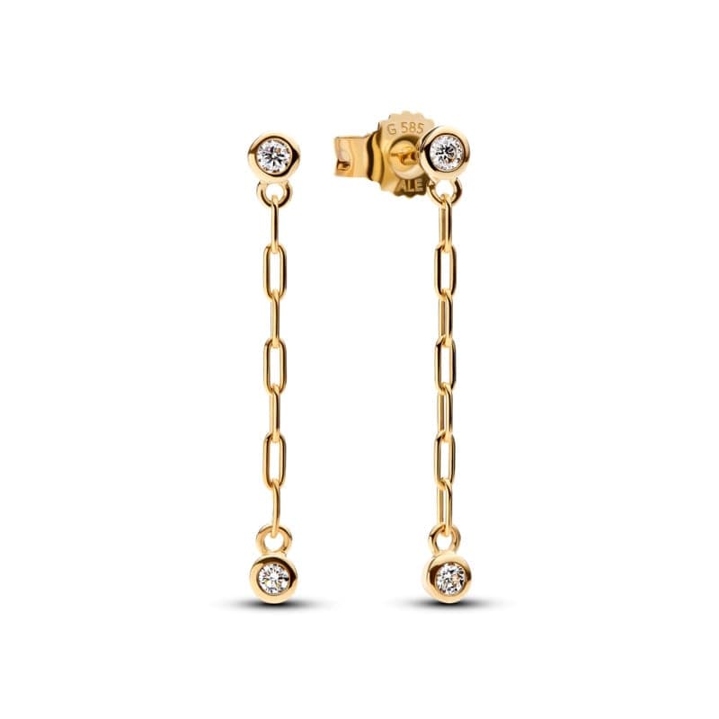 Pandora Era Bezel Lab-Grown Diamond Paperclip Chain Drop Earrings 253721C01 253721 — Foto 1 von 1