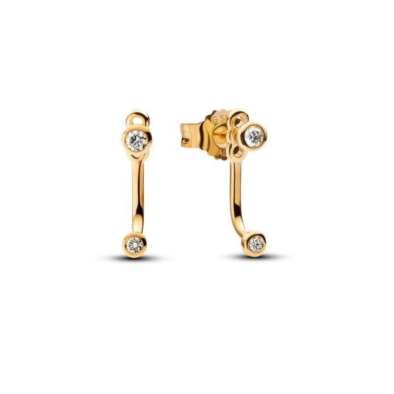 Pandora Era Bezel Lab-Grown Diamond Ear Jacket Stud Earrings 253733C01 253733 — Foto 1 von 1