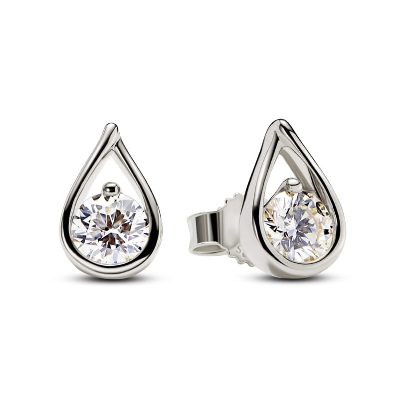 Pandora Infinite 14K White Gold Lab-grown Diamond Earrings