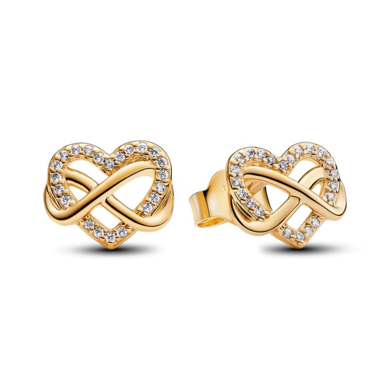 Pandora Sparkling Infinity Heart Stud Earrings