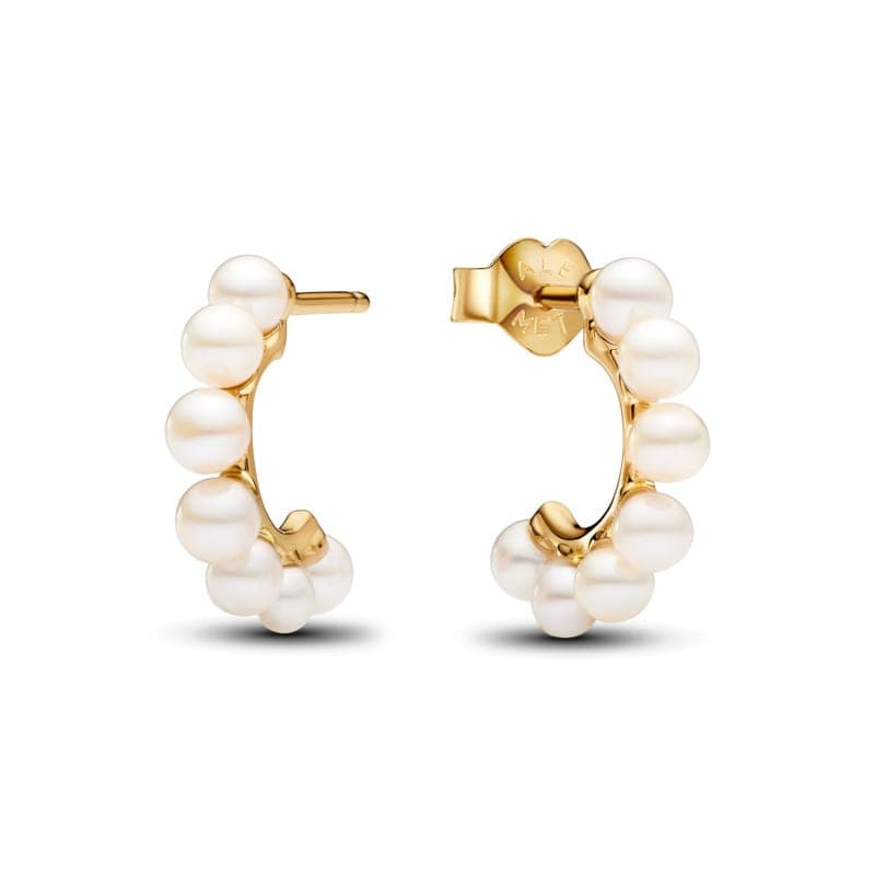 Pandora Treated Freshwater Cultured Pearls Open Hoop Earrings 263179C01 263179 — photo 1 sur 1