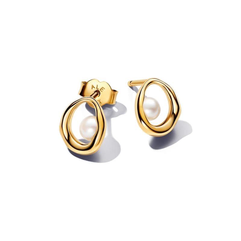 Pandora Organically Shaped Oval & Treated Freshwater Cultured Pearl Stud Earrings 263295C01 263295 — Foto 1 von 1