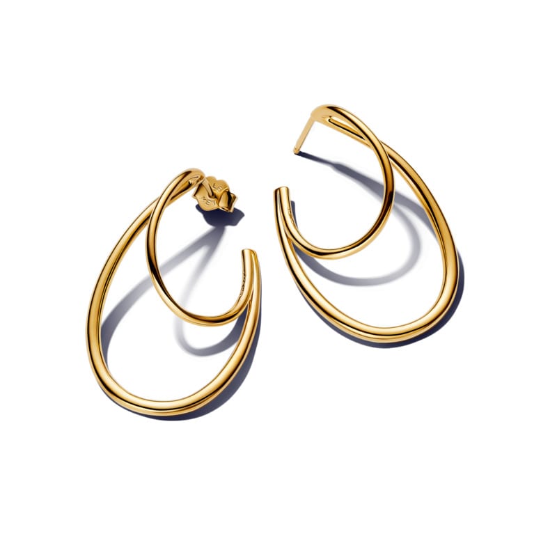 Organically Shaped Double Hoop Earrings