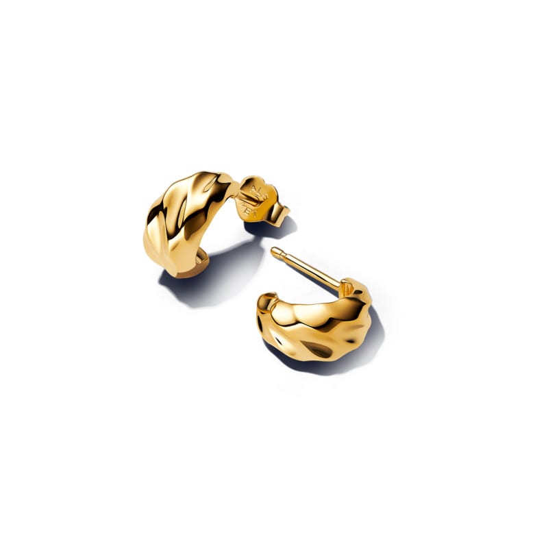 Rippled Open Hoop Earrings