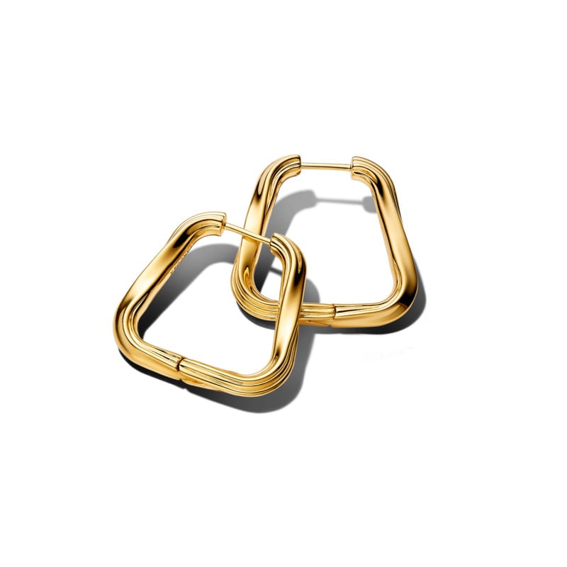 Twisted Large Triangle Hoop Earrings
