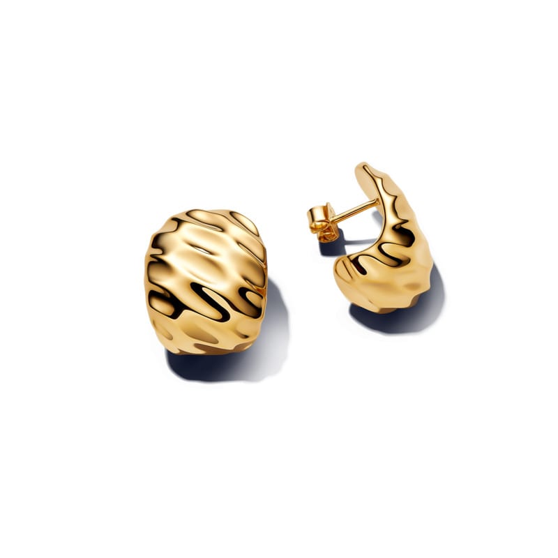 Rippled Wide Hoop Earrings