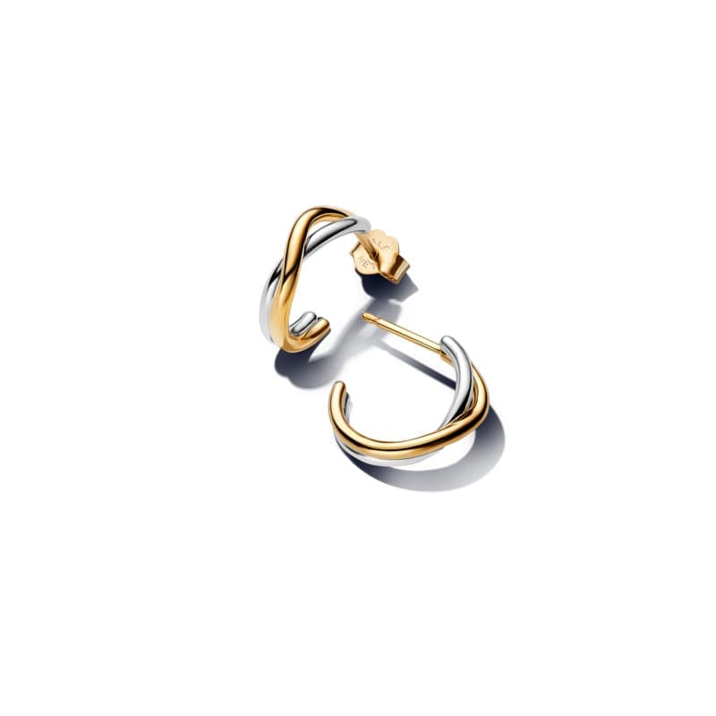 Pandora Organically Shaped Two-tone Open Hoop Earrings 263880C00 263880 — Foto 1 von 1