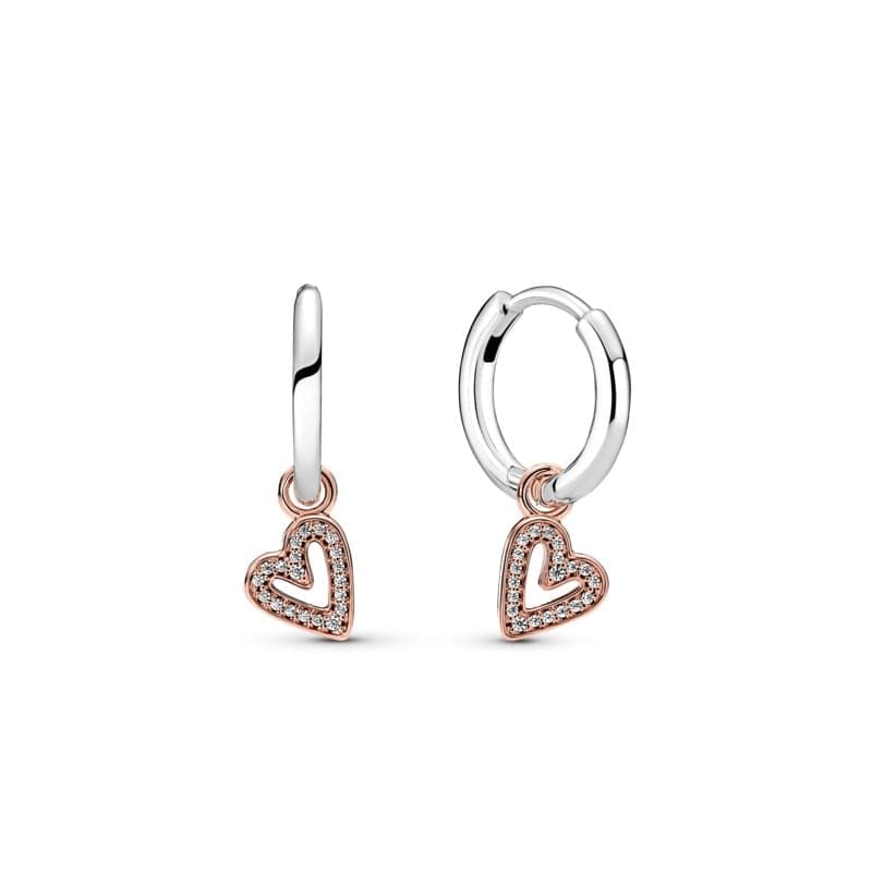 Pandora Sparkling Freehand Heart Hoop Earrings 280090C01 280090 — photo 1 of 1