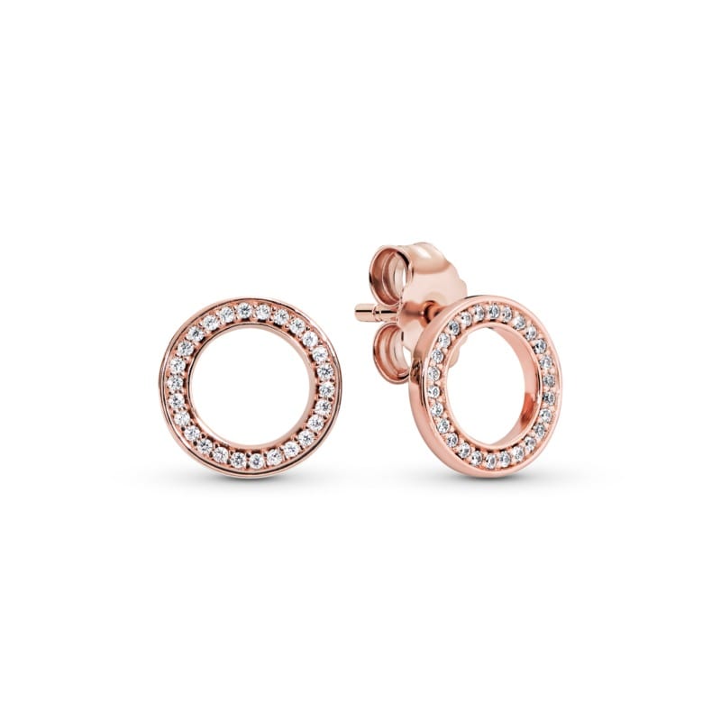 Sparkling Circle Stud Earrings