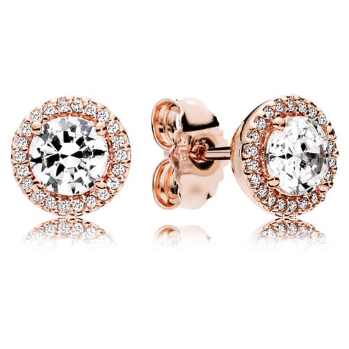 Round Sparkle Halo Stud Earrings