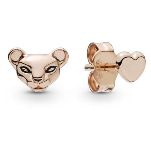 Lion Princess & Heart Stud Earrings