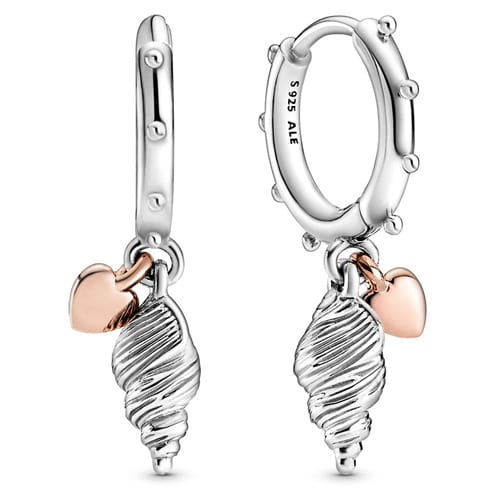 Heart & Conch shell Earrings