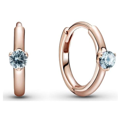 Pandora Light Blue Solitaire Huggie Hoop Earrings 289304C02 289304 — Foto 1 von 1