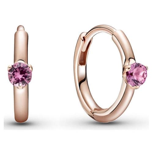 Pandora Pink Solitaire Huggie Hoop Earrings 289304C03 289304 — photo 1 sur 1