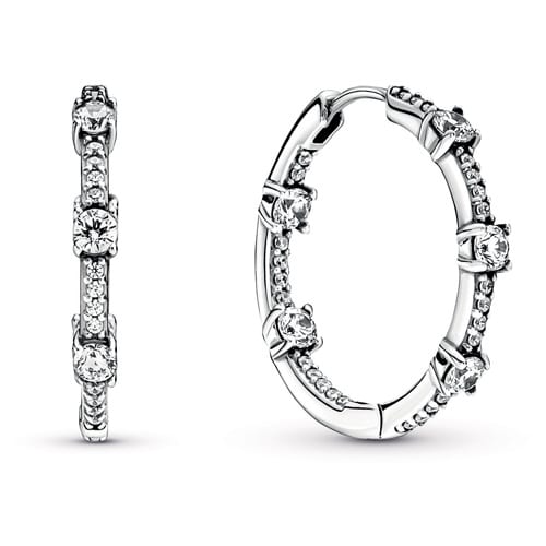 Sparkling Pavé Bars Hoop Earrings