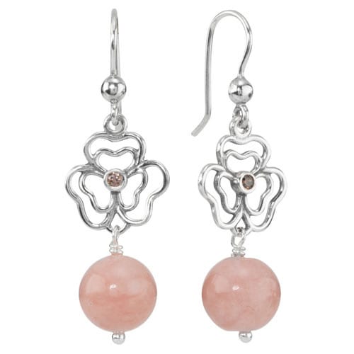 Posey Earrings with Pink Opal