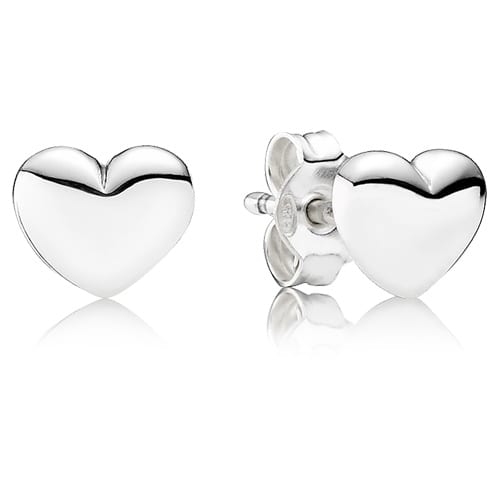 Sterling Silver Heart Stud Earrings