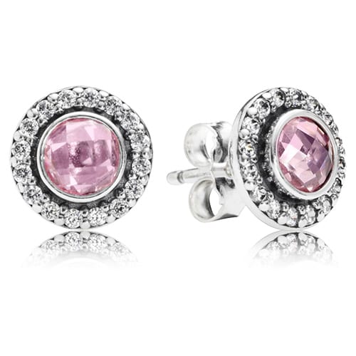 Brilliant Legacy Stud Earrings with Pink Zirconia