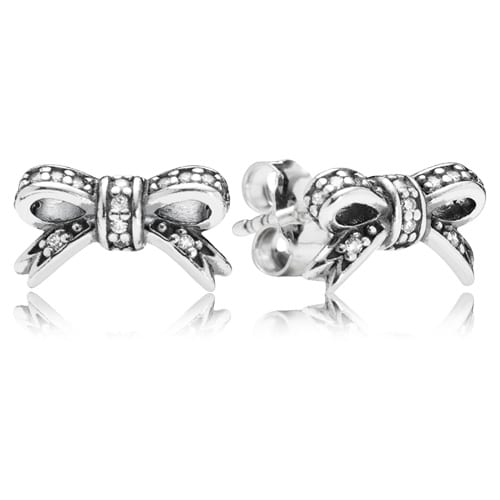Sparkling Bow Stud Earrings