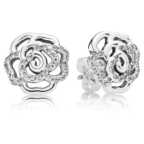 Shimmering Rose Stud Earrings