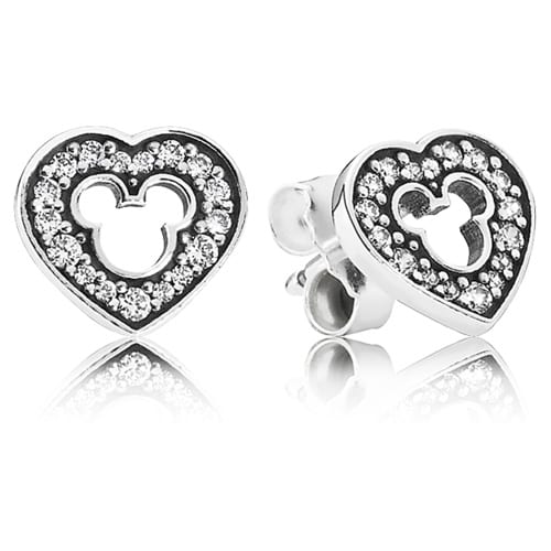 Disney Mickey Silhouette Heart Stud Earrings