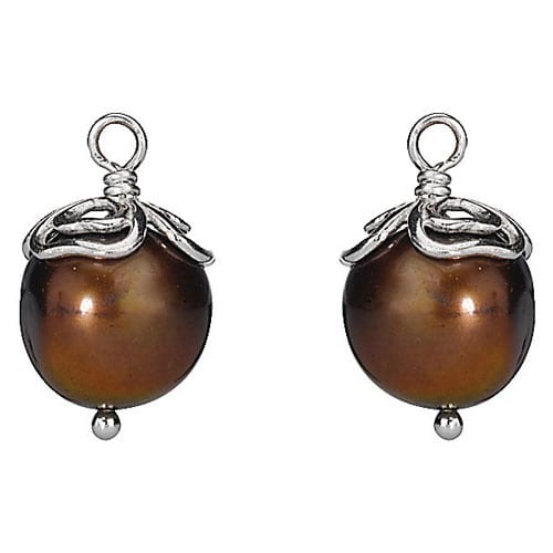 Brown Pearl Trinity Earring Charm
