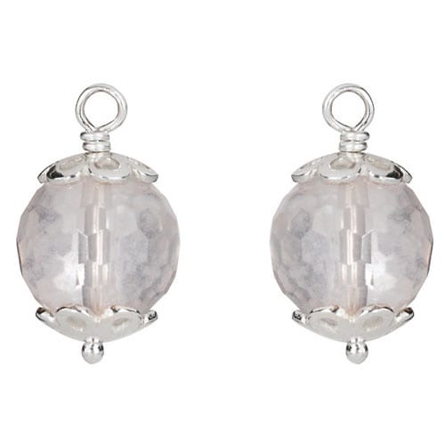 Rose Quartz Flower Earring Charm