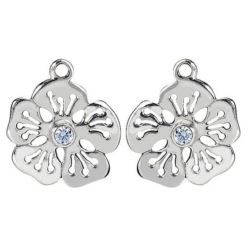 Pandora Hibiscus Earring Charm with Pale Blue CZ 290623C 290623 — photo 1 of 1