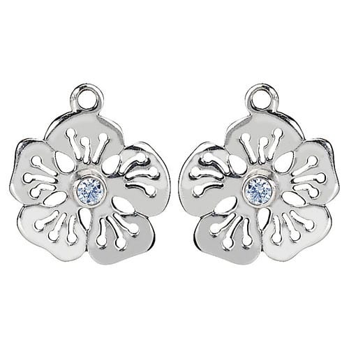 Hibiscus Earring Charm with Pale Blue CZ