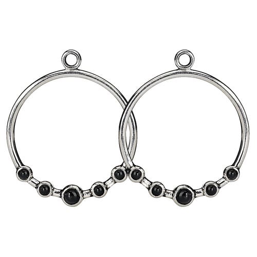 Onyx Hoop Earring Charm