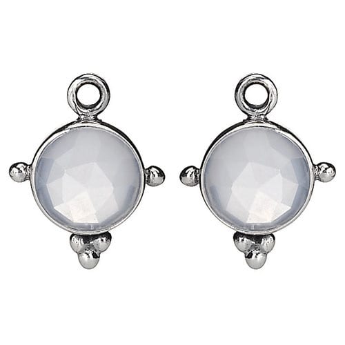 Blue Chalcedony Medallion Earring Charm
