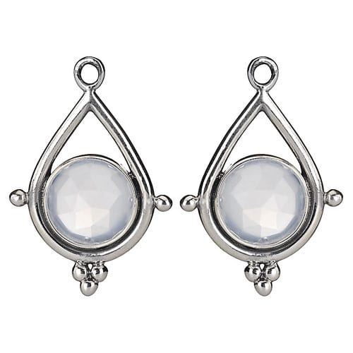 Blue Chalcedony Medallion Dangle Earring Charm