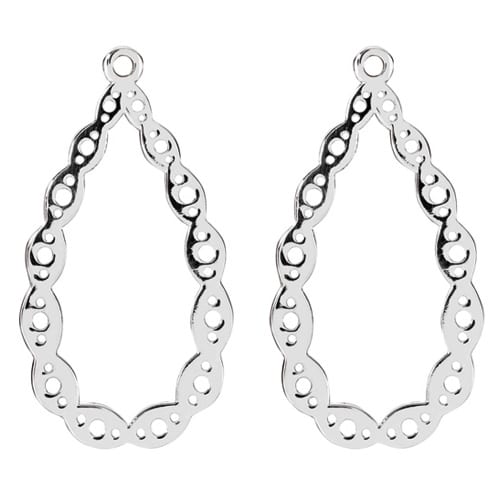 Lacey Teardrop Hoop Earring Charm