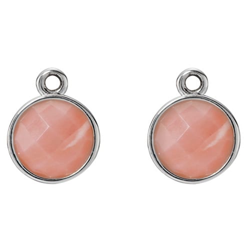 Pink Opal Medallion Earring Charm