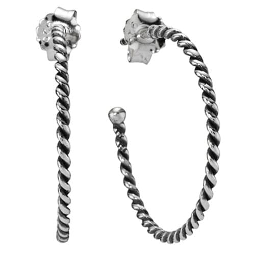 Pandora Medium Round Twist Hoop Earring Posts 290651 — foto 1 de 1