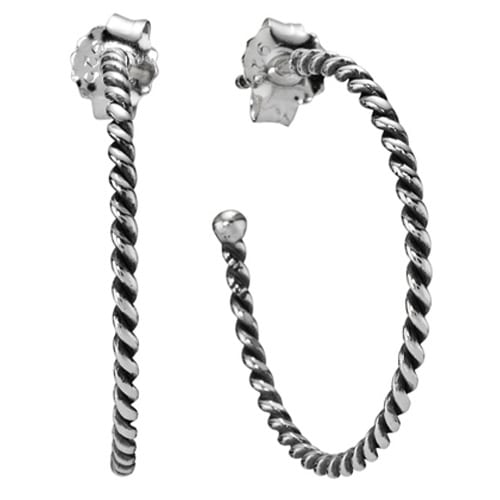 Medium Round Twist Hoop Earring Posts