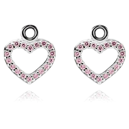 Small Pink Heart Earring Charm