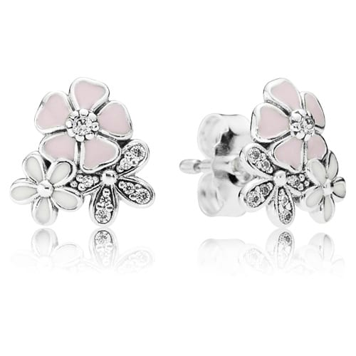 Poetic Blooms Stud Earrings with Mixed Enamel