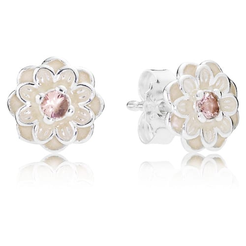 Blooming Dahlia Stud Earrings with Cream Enamel