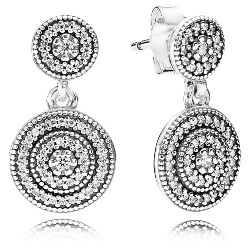 Radiant Elegance Dangle Earrings with Clear Zirconia
