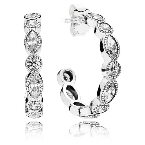 Alluring Brilliant Marquis Hoop Earrings