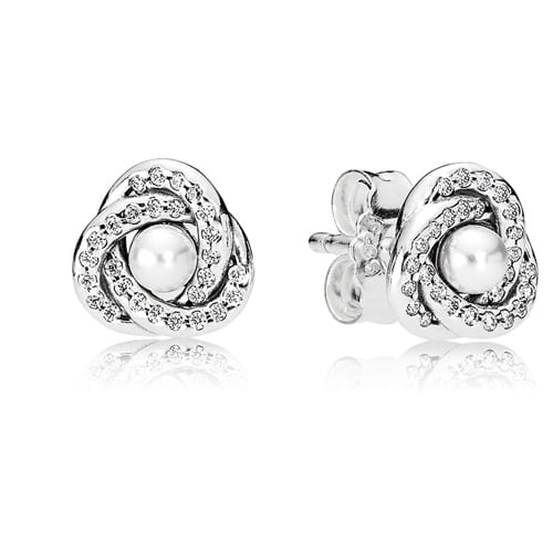 Luminous Love Knot Stud Earrings