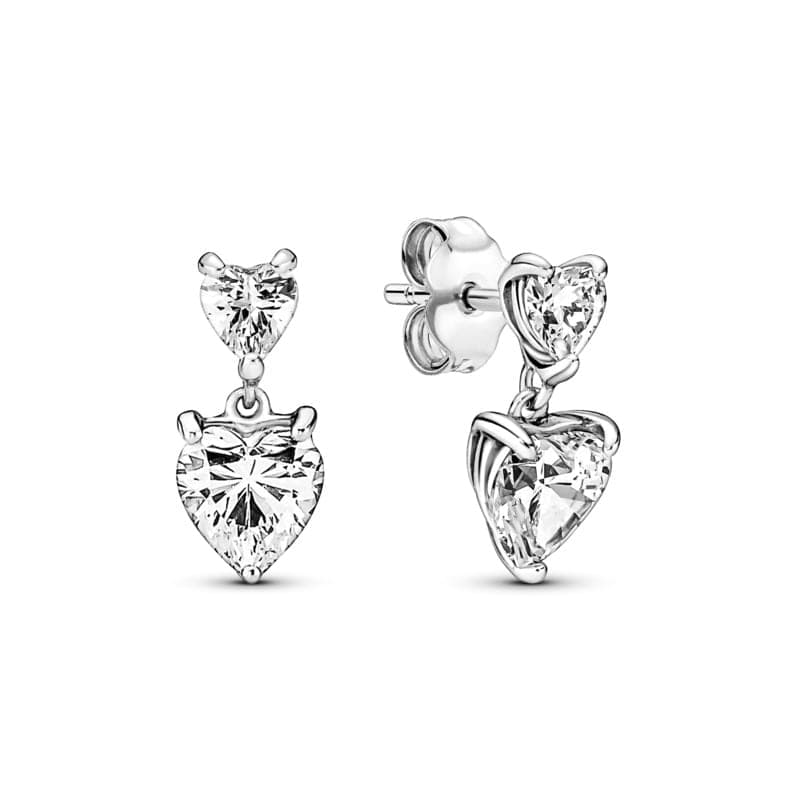 Pandora Double Heart Sparkling Stud Earrings 291199C01 291199 — photo 1 of 1