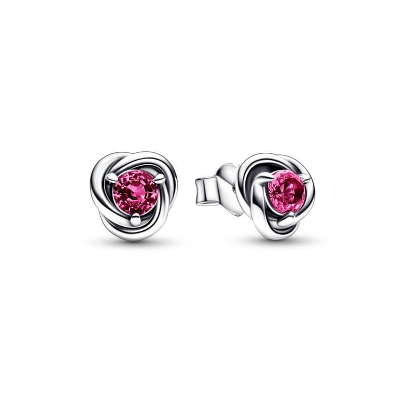 Pink Eternity Circle Stud Earrings