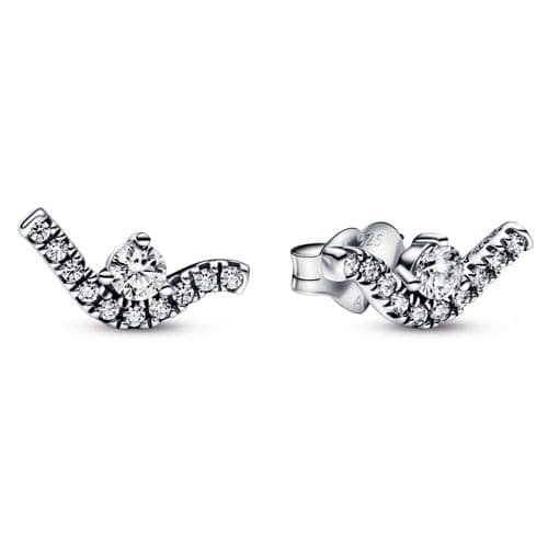 Pandora Sparkling Wave Stud Earrings 292544C01 292544 — photo 1 of 1