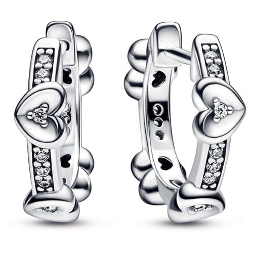 Pandora Radiant Sparkling Hearts Hoop Earrings 292498C01 292498 — foto 1 di 1