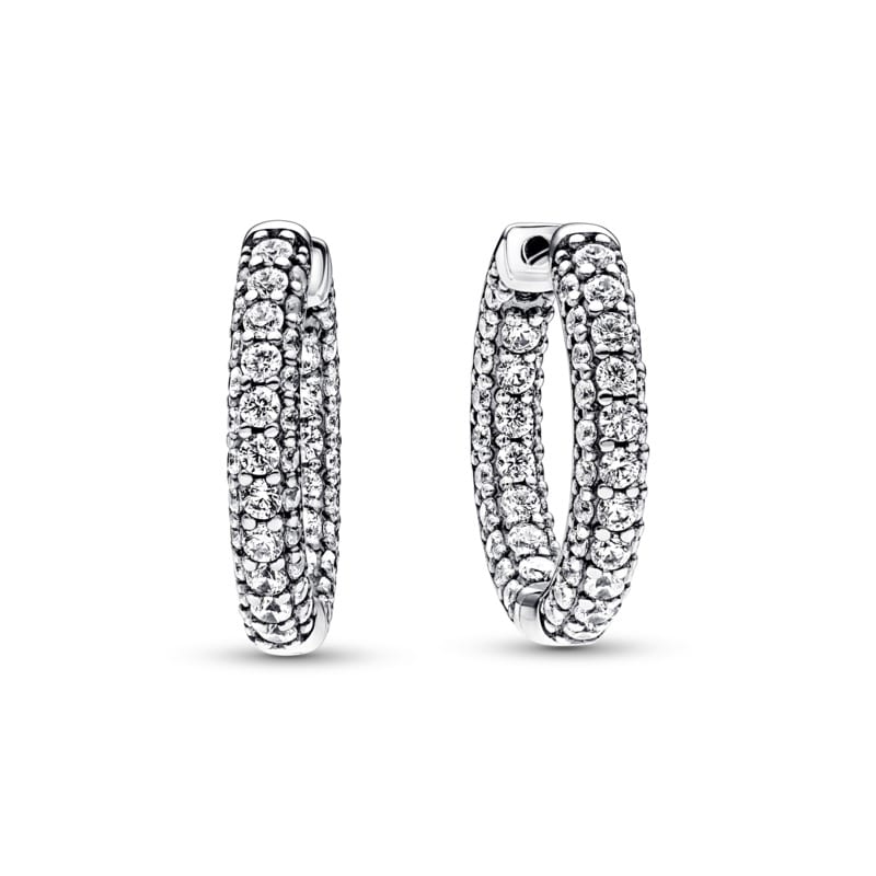 Pandora Timeless Pavé Row Hoop Earrings