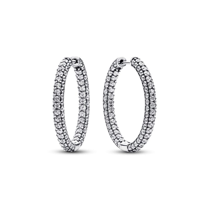 Pavé Single-row Hoop Earrings