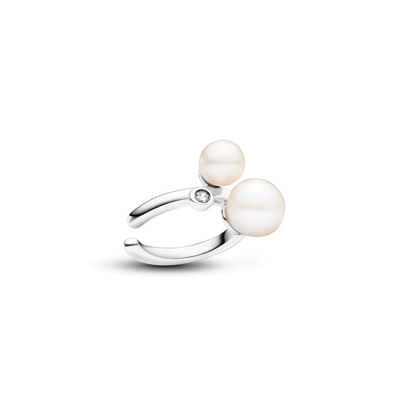 Duo Treated Freshwater Cultured Pearls Ear Cuff